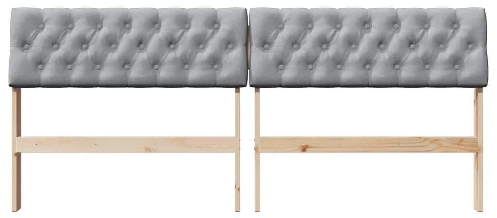vidaXL Ταπετσαρισμένο κεφαλάρι Ανοιχτό γκρι 180 cm