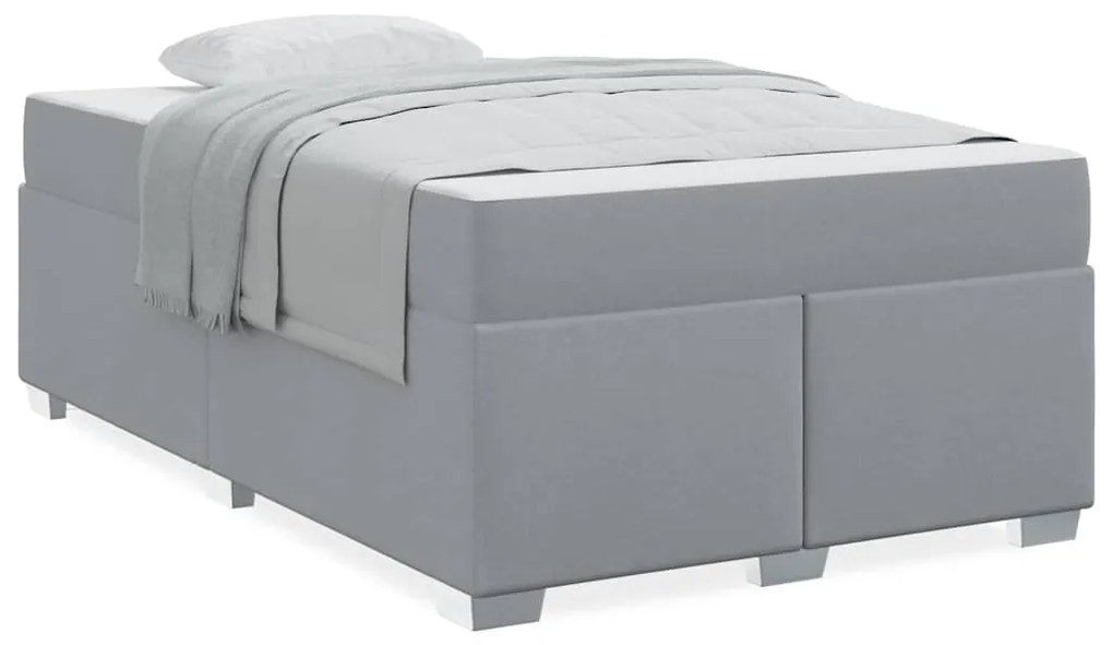 vidaXL Σκελετός Κρεβατιού με στρώμα Ανοιχτό γκρι 120 x 200 cm ύφασμα