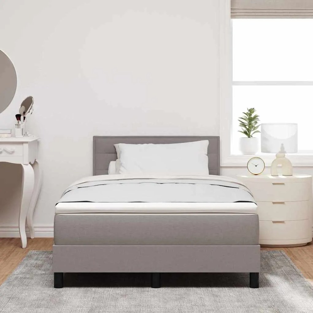 vidaXL Κρεβάτι με ελατήρια με στρώμα Taupe 120 x 200 cm ύφασμα