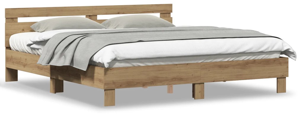 vidaXL Σκελετός Κρεβατιού με κεφαλάρι Artisan Oak 180 x 200 cm