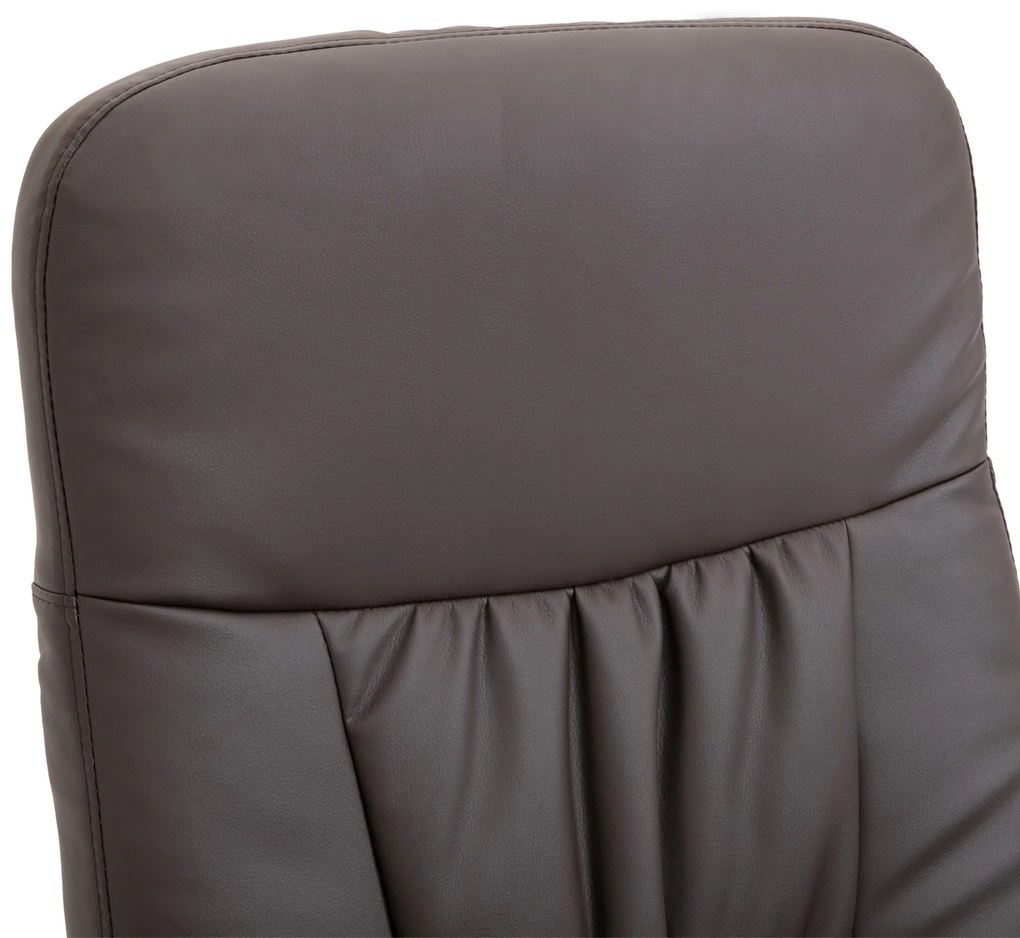 HOMCOM Σετ 2 τεμαχίων πολυθρόνας, Πολυθρόνα με υποπόδιο, Πολυθρόνα Relax με υποπόδιο, ρυθμιζόμενο ύψος, ανακλινόμενη πλάτη, Καφέ