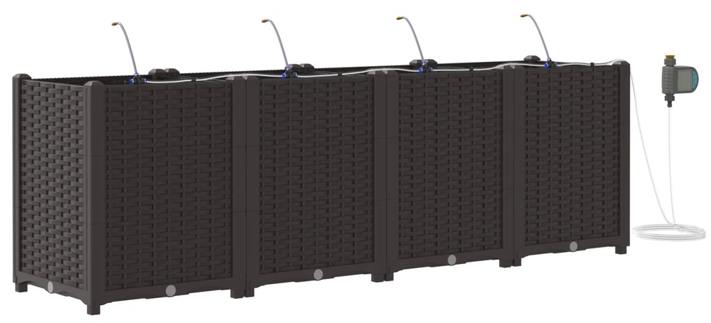 vidaXL Γλάστρες Κήπου 1 τεμ Καφέ 160 x 40 x 52 cm Πλαστικό