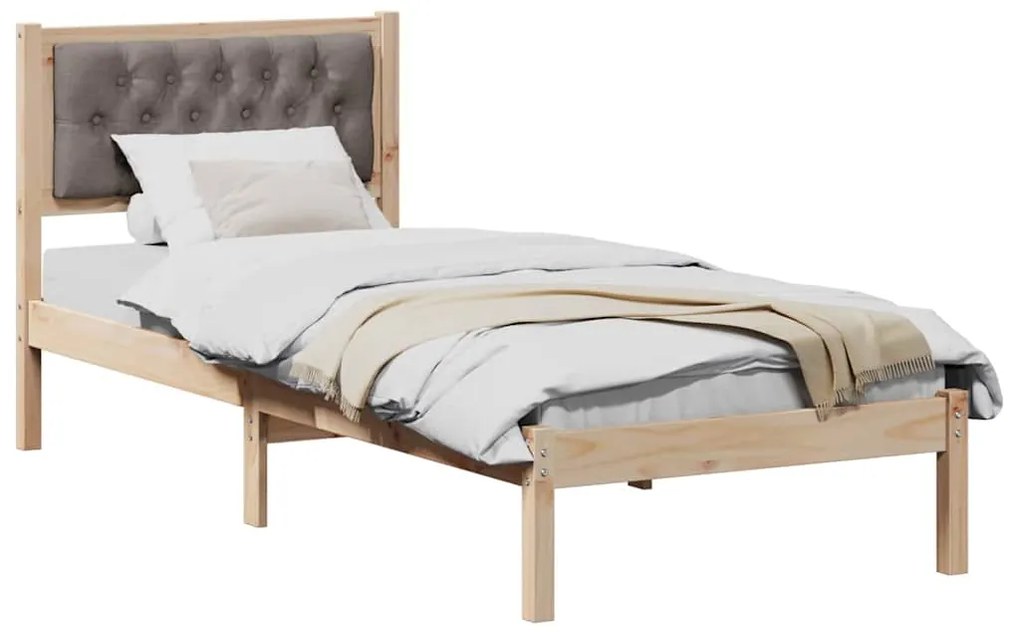 vidaXL Σκελετός Κρεβατιού Taupe 80 x 200 cm Στερεά ξυλεία πεύκου