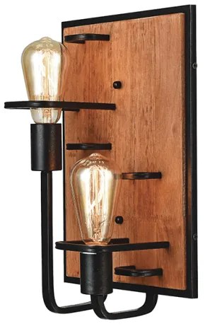 Απλίκα Φωτιστικό Τοίχου TESLA Καφέ Ξύλο 2ΧΕ27 EG842W36B ACA-EG842W36B-Καφέ EG842W36B