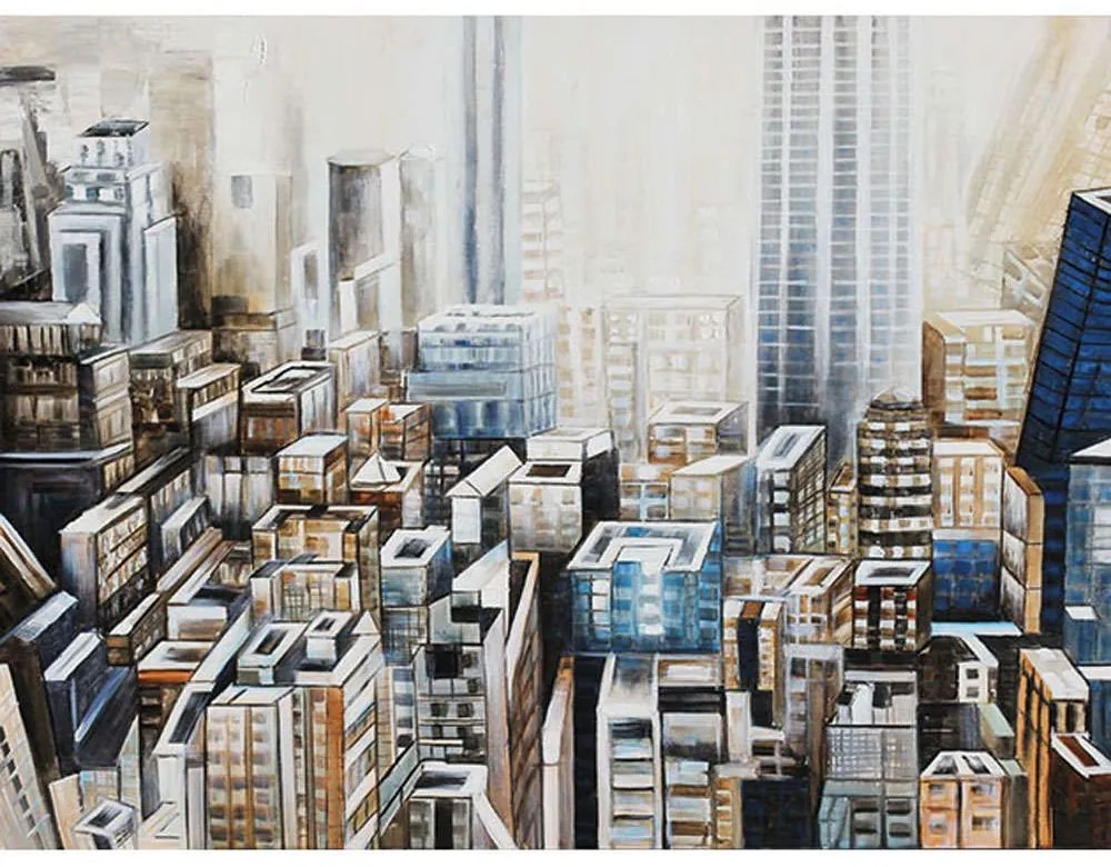 Πίνακας Καμβάς Ουρανοξύστες NY 15-00-20801 120x90x3,8cm Multi Marhome Οριζόντιοι Canvas