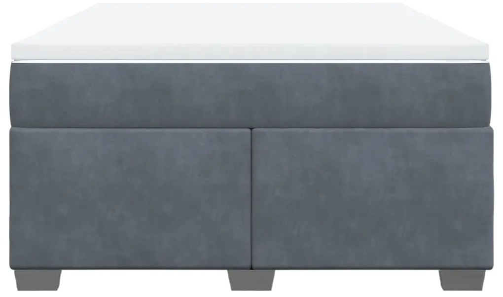 vidaXL Κρεβάτι Boxspring με Στρώμα Σκούρο Γκρι 140x200 εκ. Βελούδινο