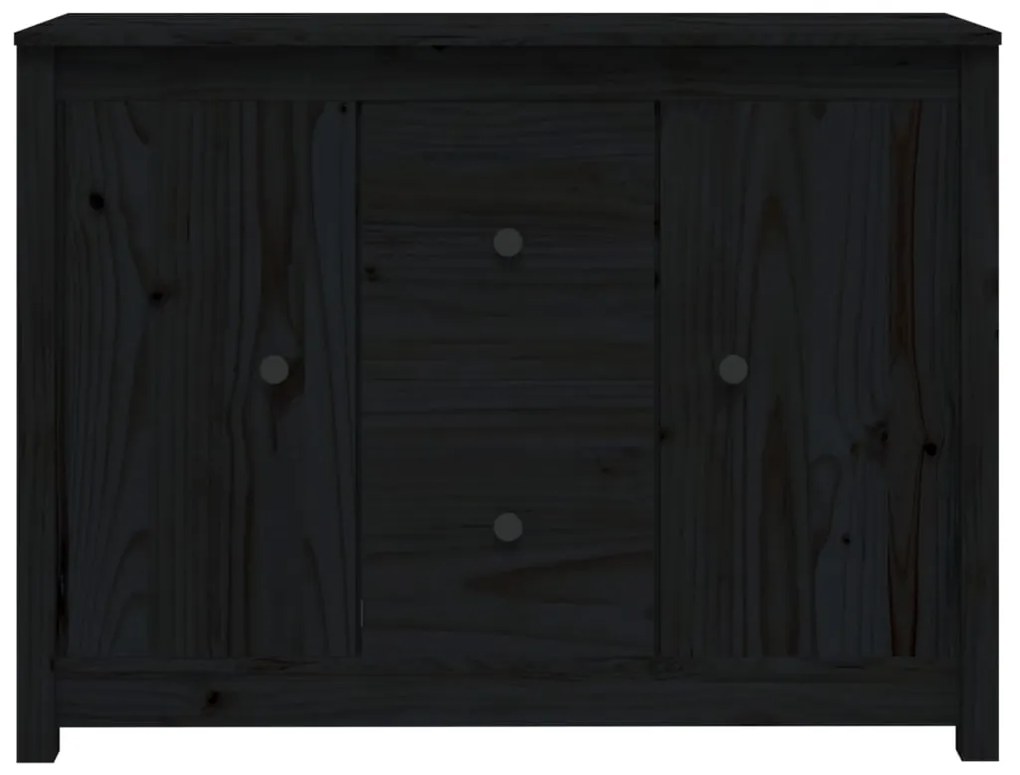 vidaXL Ντουλάπι Μαύρο 100 x 35 x 74 εκ. από Μασίφ Ξύλο Πεύκου