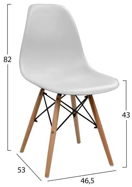 Σετ τραπεζαρίας C10349.02 5τμχ με Τραπέζι 120x70x76.5εκ. & Καρέκλες TWIST Λευκές