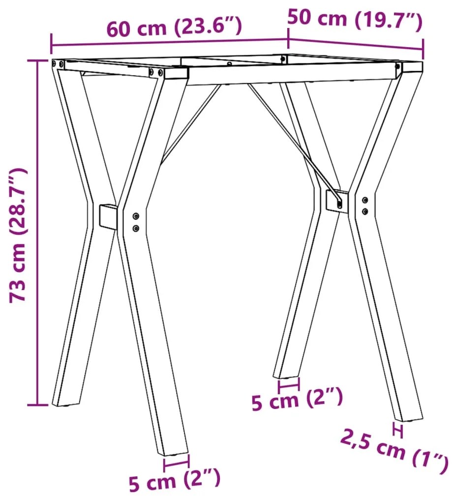 Πόδια Τραπεζαρίας σε Σχήμα «Y» 60x50x73 εκ. Χυτοσίδηρος - Μαύρο