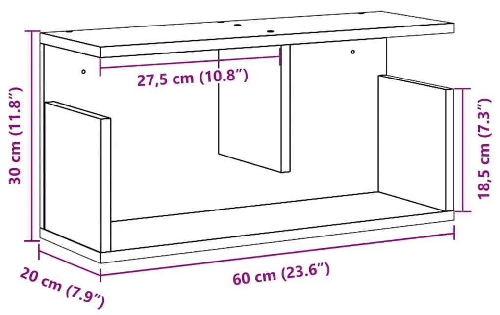 ΝΤΟΥΛΑΠΙ ΤΟΙΧΟΥ ΓΚΡΙ ΣΚΥΡ. 60X20X30 ΕΚ. ΑΠΟ ΕΠΕΞΕΡΓΑΣΜΕΝΟ ΞΥΛΟ 854826