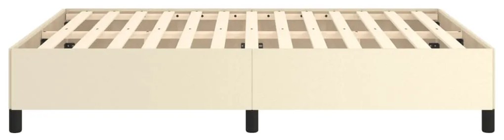 vidaXL Πλαίσιο Κρεβατιού Κρεμ 140x200 εκ. από Συνθετικό Δέρμα