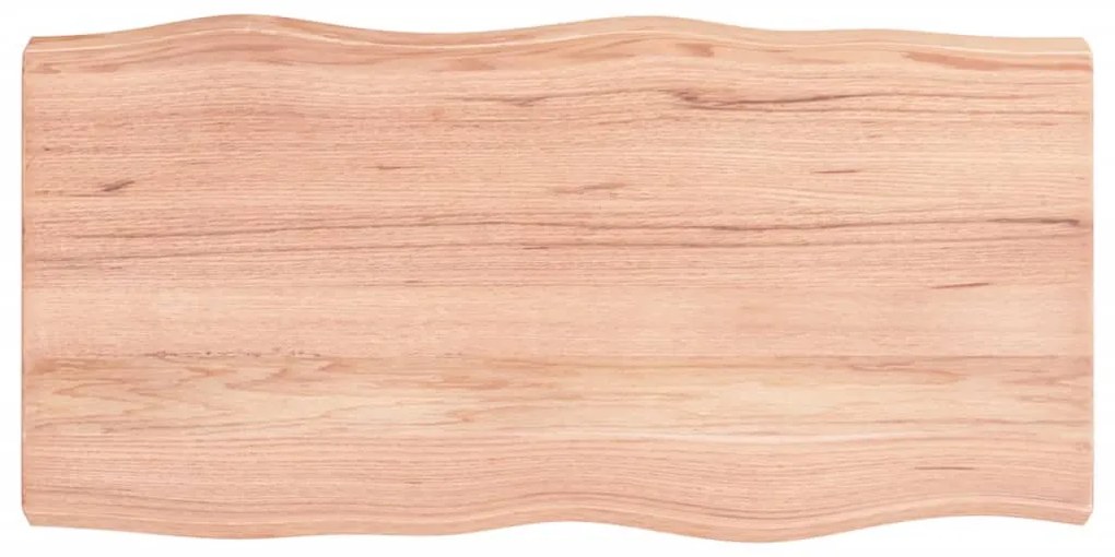 vidaXL Επιφ Τραπεζιού Αν Καφέ 80x40x(2-6)εκ. Ακατέργ. Μασίφ Ξύλο Δρυός