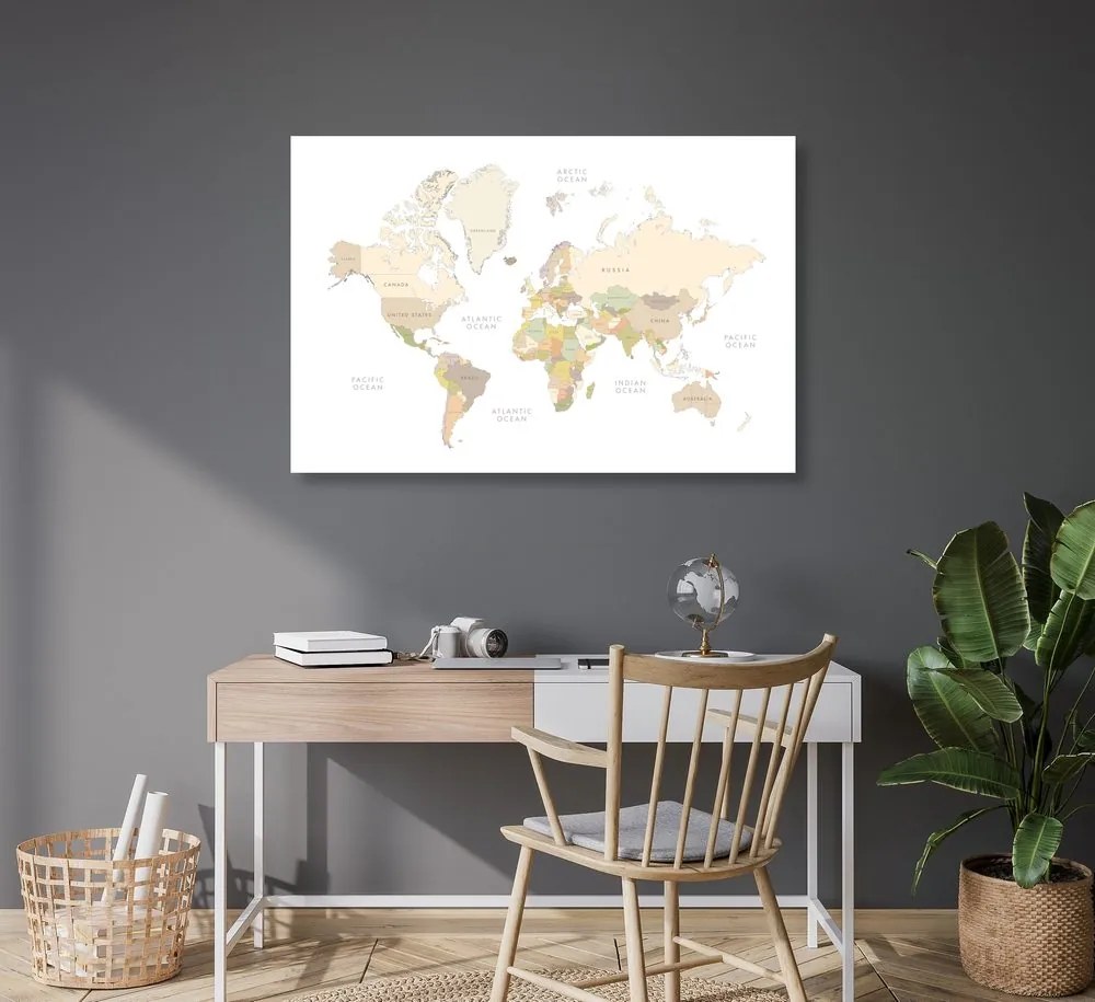 Εικόνα στον παγκόσμιο χάρτη φελλού με vintage στοιχεία - 120x80  place