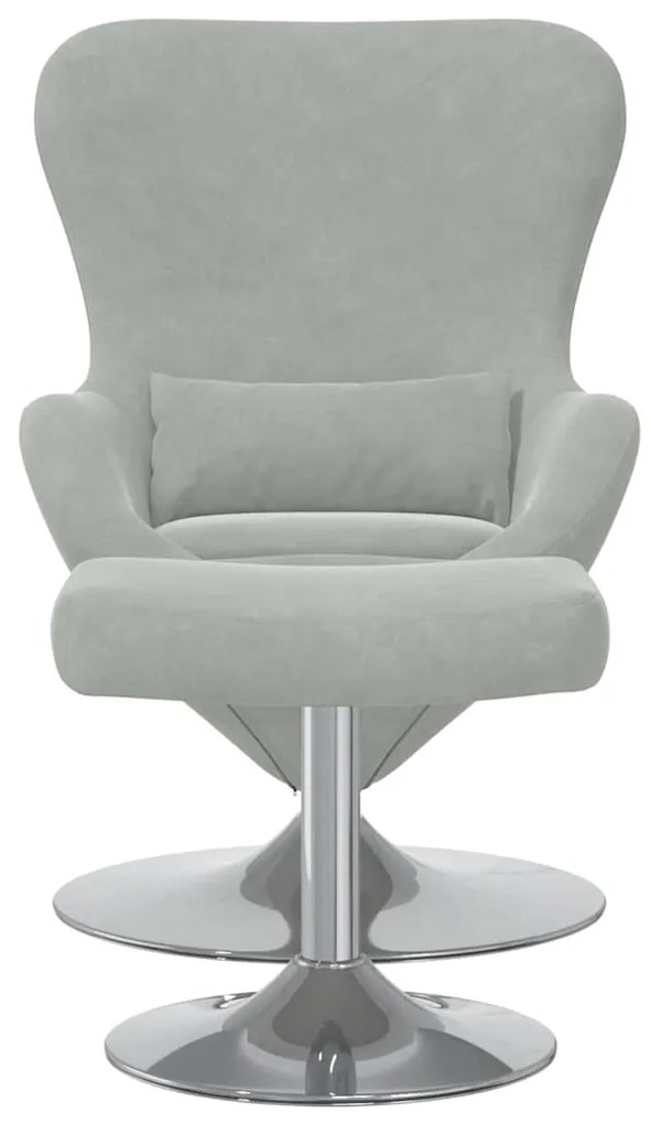 vidaXL Κάθισμα-αυγό 2 pcs Ανοιχτό γκρι 63 x 73 x 90 εκ Βελούδο