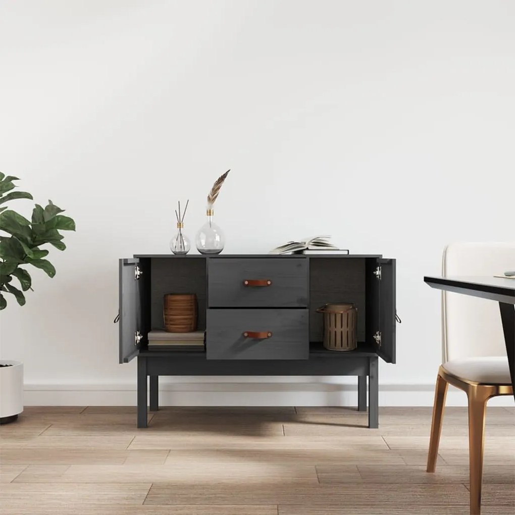 vidaXL Συρταριέρα Γκρι 110x40x78 εκ. από Μασίφ Ξύλο Πεύκου