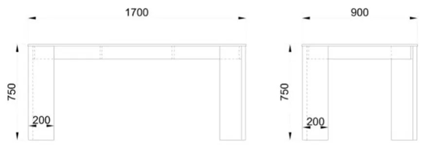 PETRA ΤΡΑΠΕΖΙ ΠΕΤΡΑ SONOMA ΣΚΟΥΡΟ 170x90xH76cm - 02-0371