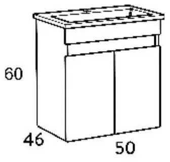Σετ Μπάνιου OMEGA 50 Λευκό Γυαλιστερό 50x46x135 εκ.