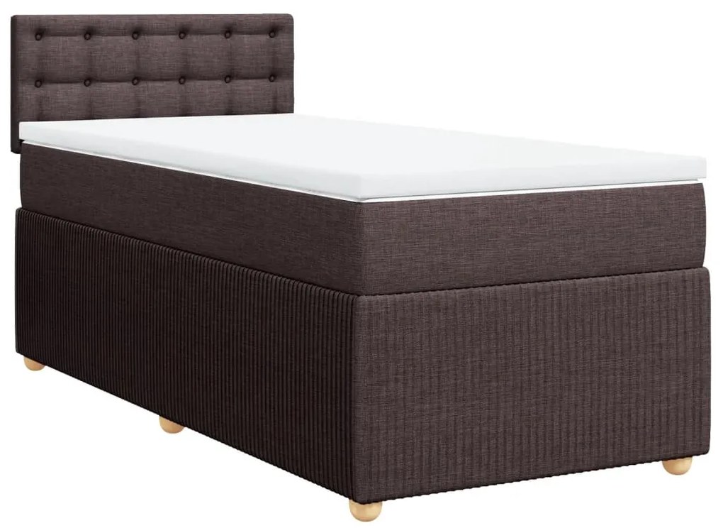 ΚΡΕΒΑΤΙ BOXSPRING ΜΕ ΣΤΡΩΜΑ ΣΚΟΥΡΟ ΚΑΦΕ 90X200 ΕΚ. ΥΦΑΣΜΑΤΙΝΟ 3289656