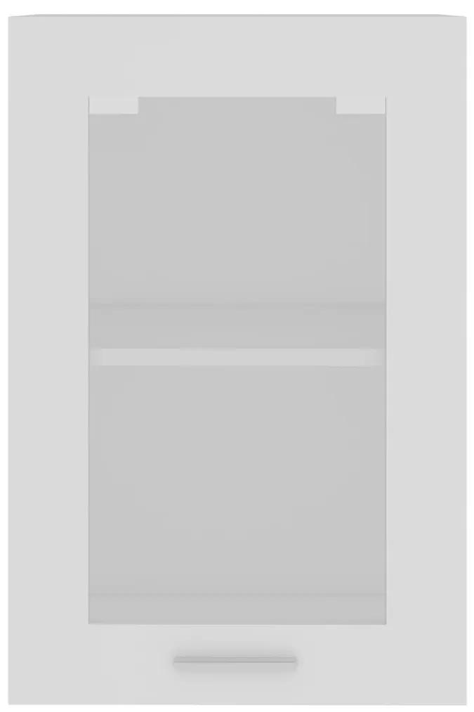 Ντουλάπι Κρεμαστό με Τζάμι Λευκό 40x31x60 εκ. Μοριοσανίδα - Λευκό