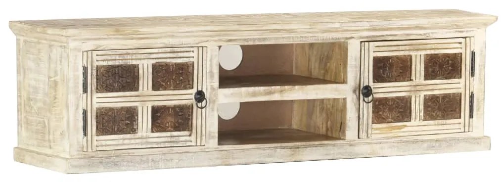 vidaXL Έπιπλο Τηλεόρασης 130 x 30 x 36 εκ. από Μασίφ Ξύλο Μάνγκο
