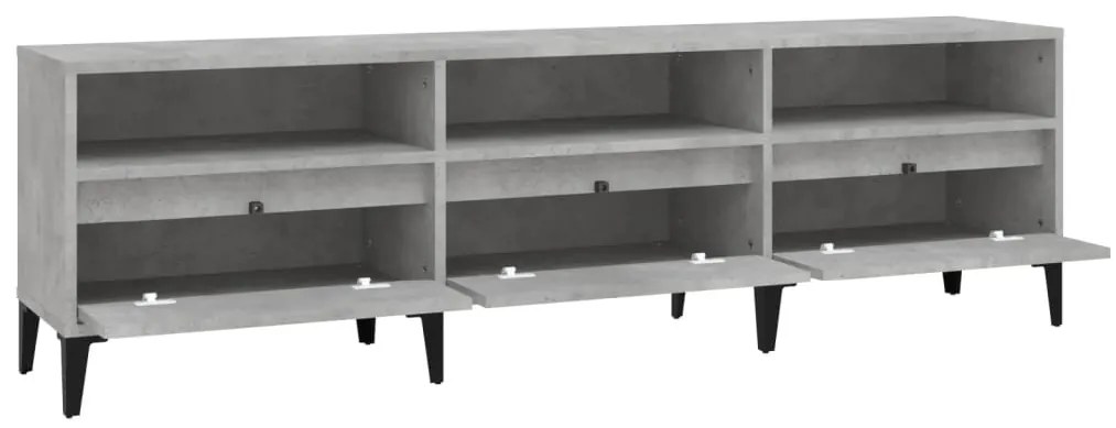 vidaXL Έπιπλο Τηλεόρασης Γκρι Σκυρ. 150x30x44,5 εκ. Επεξ. Ξύλο