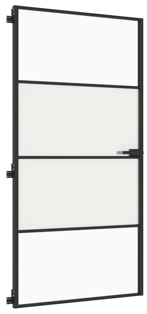 vidaXL Εσωτερική Πόρτα Μαύρη 102,5x201,5 εκ. Ψημένο Γυαλί & Αλουμίνιο