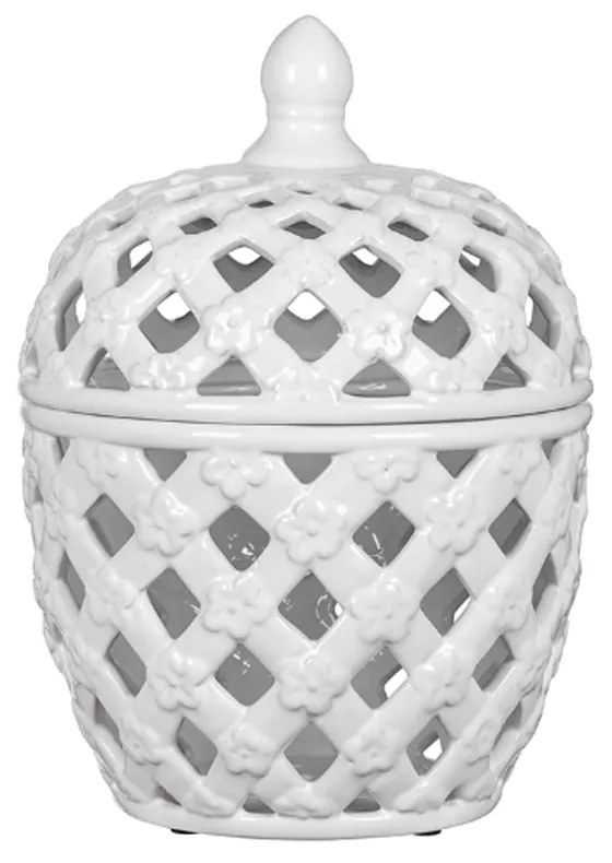 Artekko Artekko Lidded Jar Διακοσμητικό Δοχείο με Καπάκι Κεραμικό Λευκό (21.1x21.1x29.2)cm 1107