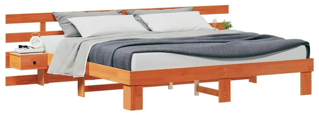 vidaXL Σκελετός Κρεβατιού Καφέ 180 x 200 cm Στερεά ξυλεία πεύκου