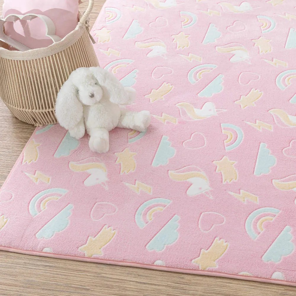 Παιδικό Χαλί Unicorn Ροζ 140x200 - Borea Home