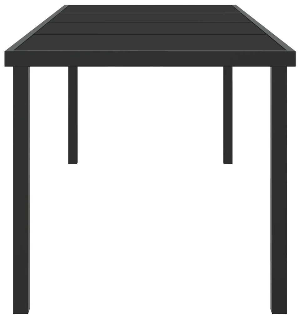 vidaXL Κήπος Τραπέζι Μαύρο 200x80x73 εκ Γυαλί ανθεκτικό στη θερμότητα