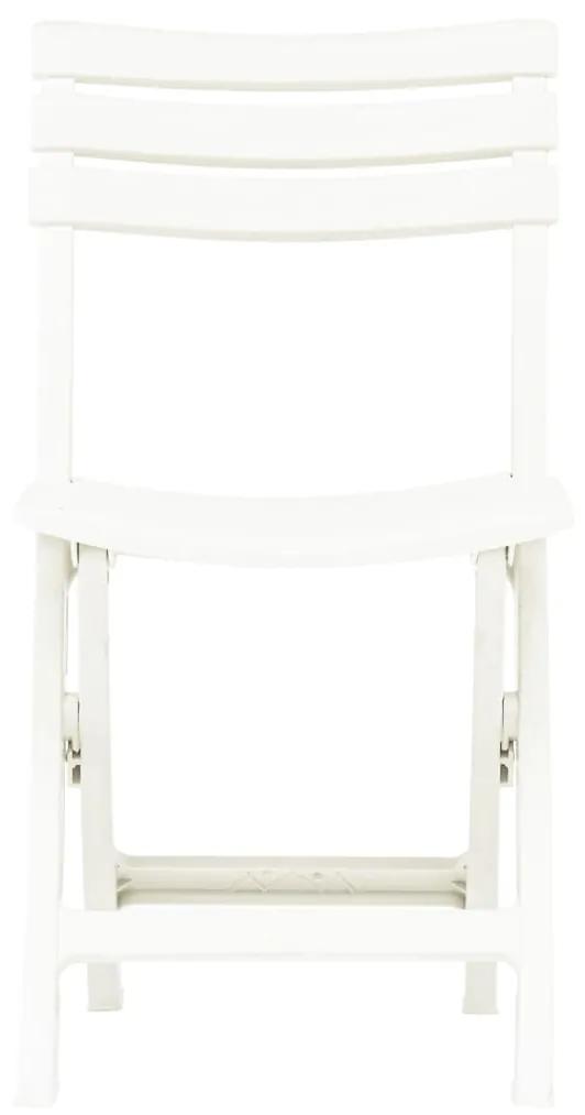 vidaXL Καρέκλες Κήπου Πτυσσόμενες 2 τεμ. Λευκές Πλαστικές