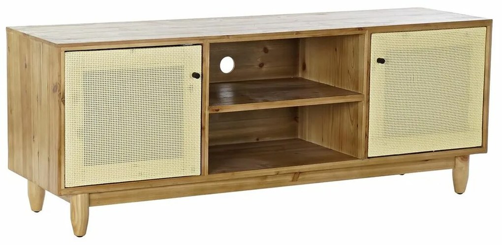 Τηλεόραση DKD Home Decor Καφέ 140 x 38 x 53 cm Έλατο Φυσικό ρατάν