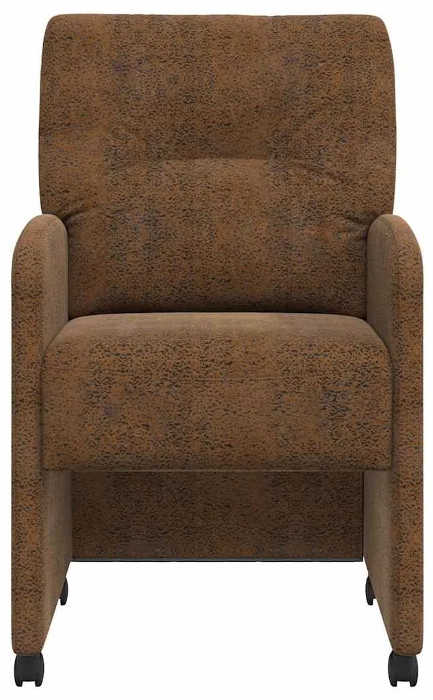 vidaXL Καρέκλες Φαγητού με Ρόδες με τροχούς 2 pcs Καφέ 57 x 67 x 95 εκ