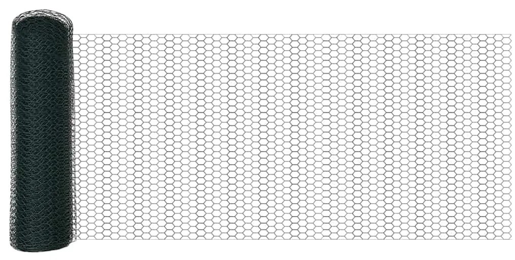 vidaXL Πράσινη Εξάγωνη Φράχτη 0.8x50 μ Χάλυβας