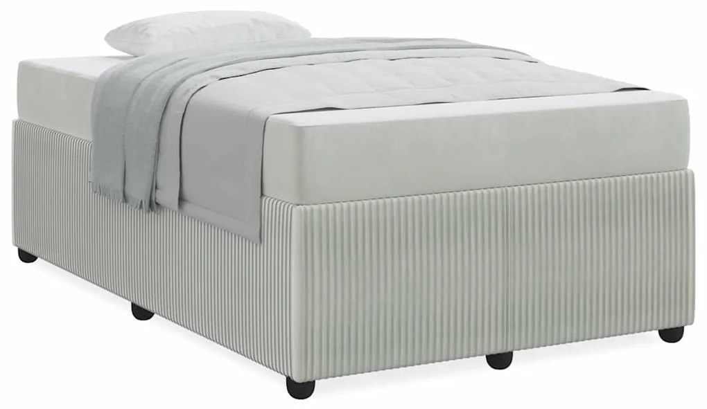 vidaXL Σκελετός Κρεβατιού με στρώμα Ανοιχτό γκρι 120 x 190 cm ύφασμα