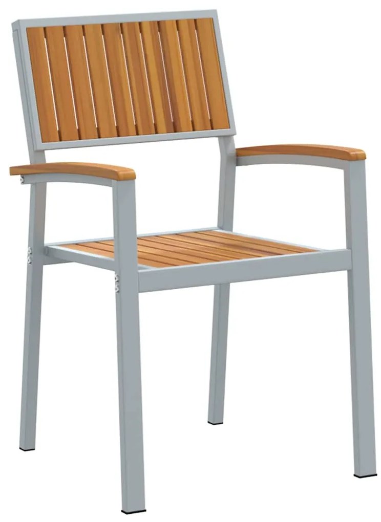 vidaXL Σέτ φαγητού για κήπο 7 pcs Γκρι και καφέ 180 x 90 x 75 cm