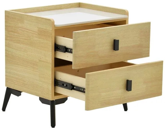 Κομοδίνο Alessio mdf φυσικό-μαύρο μέταλλο 46x37x47εκ 46x37x47 εκ.