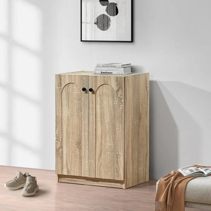 Παπουτσοθήκη-ντουλάπι Ambera σε sonoma απόχρωση 60x36.5x81.5εκ Υλικό: CLIPBOARD WITH 3D PAPER WOOD - MDF 123-000263