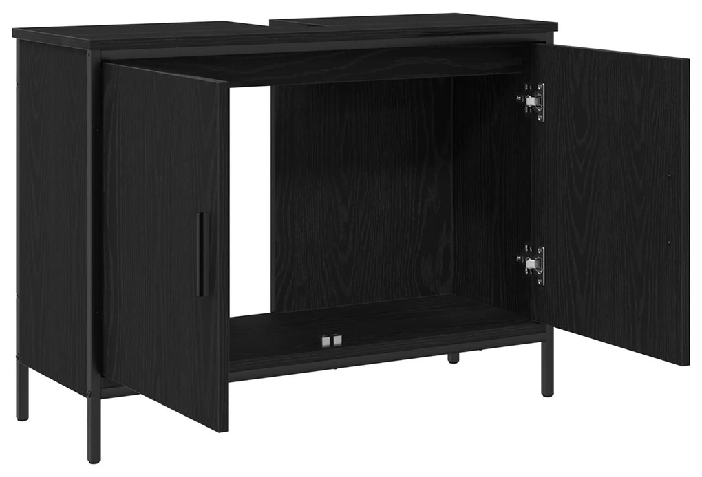 vidaXL Νιπτήρας Μπάνιου Μαύρο Δρυς 80x30x60 εκ Επεξεργασμένο Ξύλο