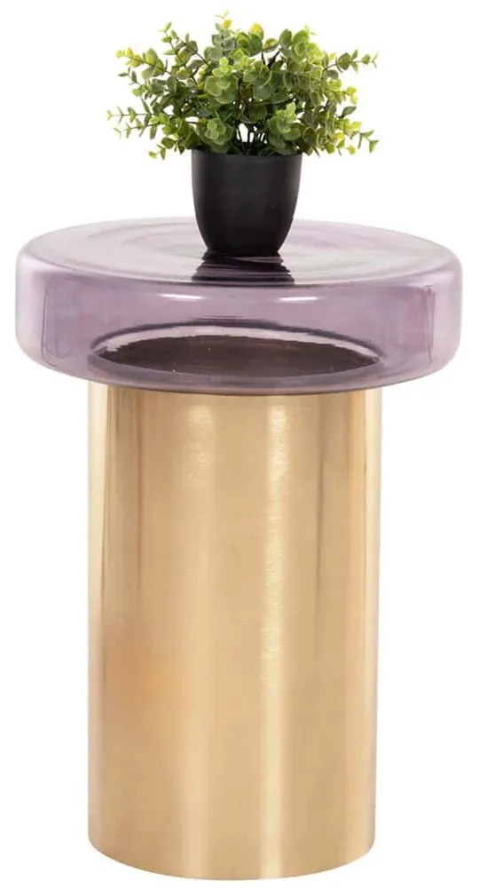 Τραπεζάκι Βοηθητικό Carmo HM9728 Φ39x54cm Purple-Gold