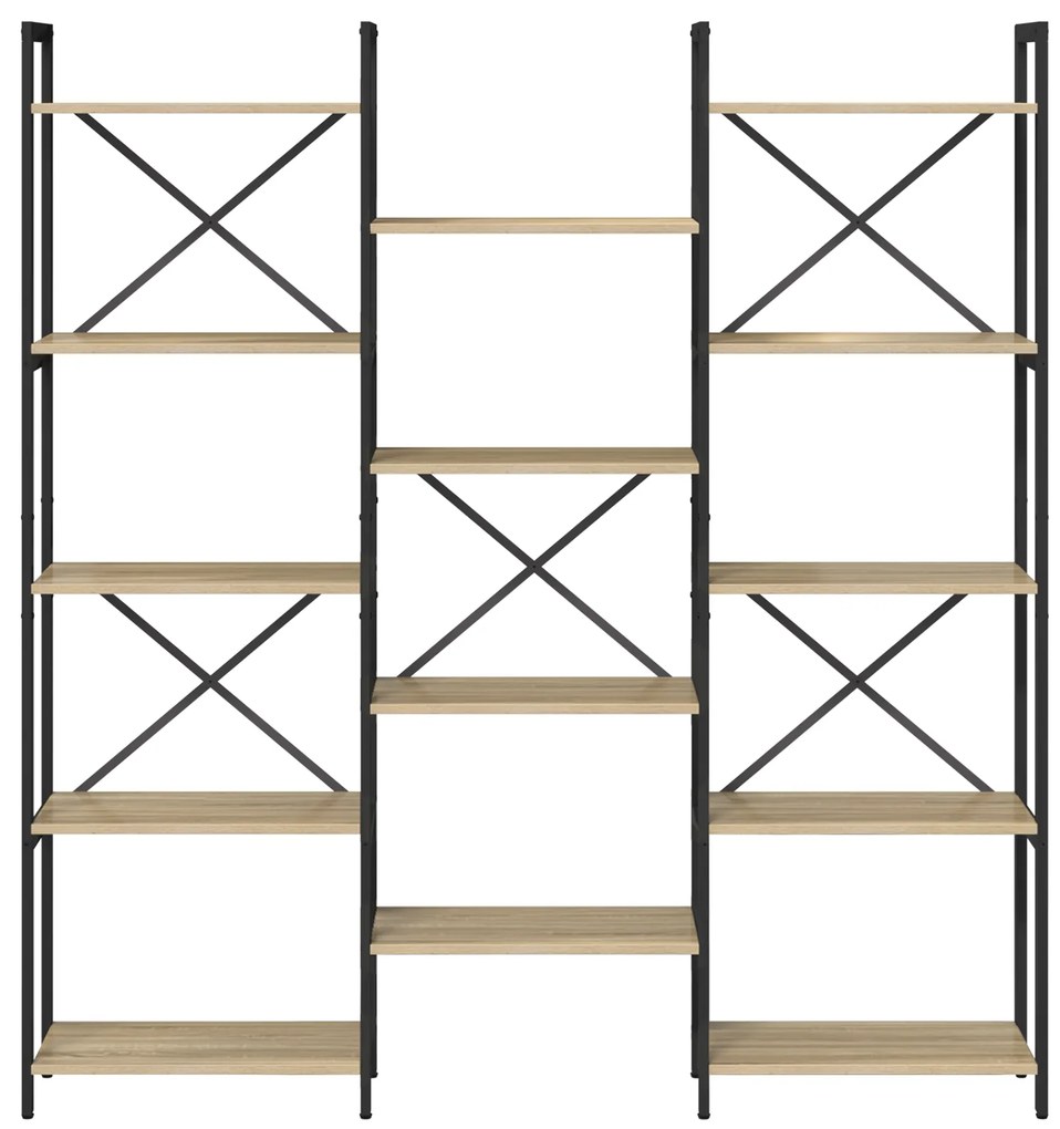 vidaXL Ράφι Βιβλίων Sonoma Δρυς 156 x 25 x 167.5 εκ Επεξεργασμένο ξύλο