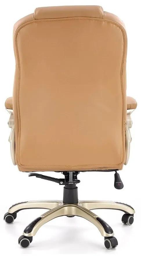 Καρέκλα γραφείου Houston 189, Ανοιχτό καφέ, 112x67x70cm, 15 kg, Με ρόδες, Με μπράτσα, Μηχανισμός καρέκλας: Κλίση | Epipla1.gr