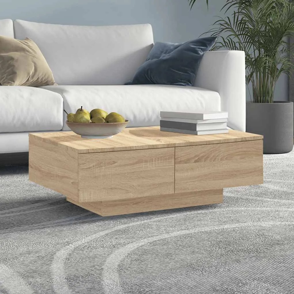 vidaXL Τραπεζάκι Σαλονιού Sonoma Δρυς 90 x 60 x 31 εκ. από Επεξ. Ξύλο