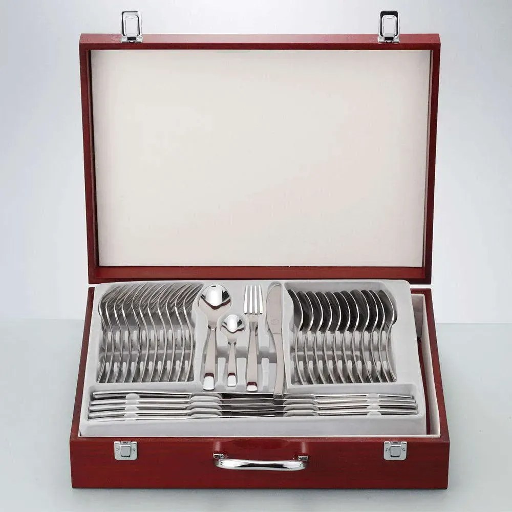 Σετ Ανοξείδωτα Μαχαιροπίρουνα Osaka 18/10 Σε Βαλίτσα - 3mm - Cryspo Trio - 72τμχ