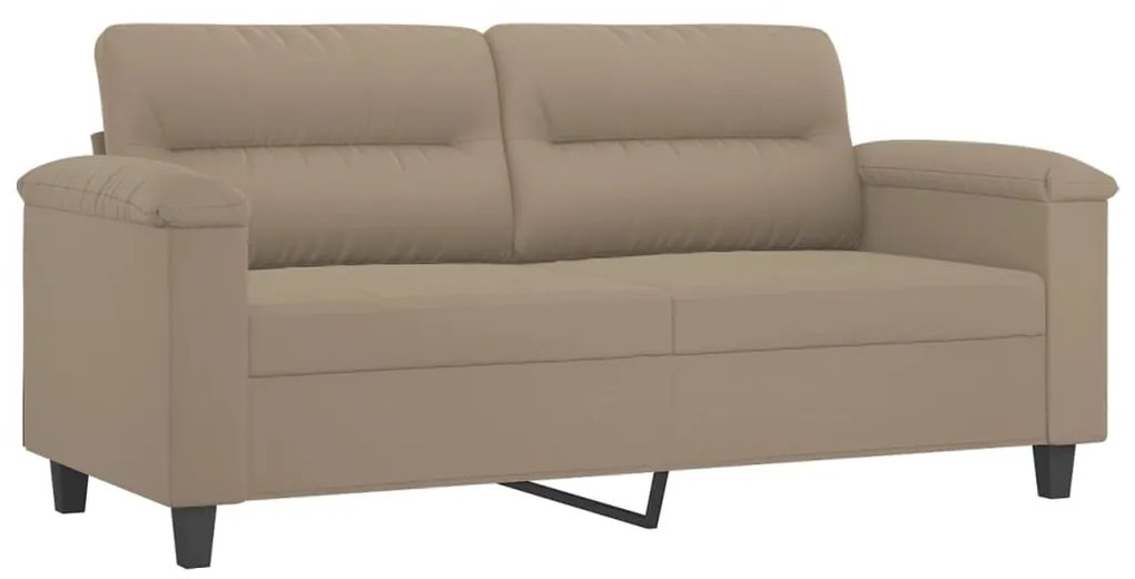 vidaXL Καναπές Διθέσιος Taupe 140 εκ. Ύφασμα Μικροϊνών με Μαξιλάρια