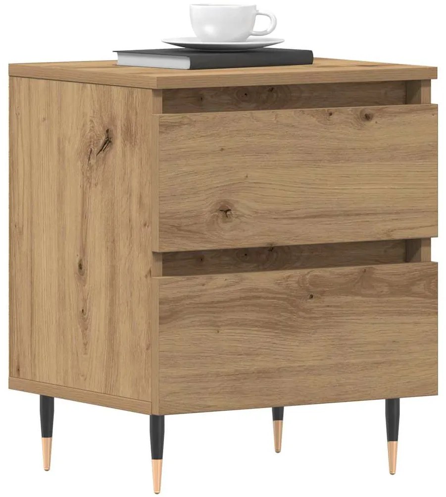 vidaXL Κομοδίνο 2 pcs artisan δρυς 40 x 35 x 50 εκ. Επεξεργασμένο ξύλο