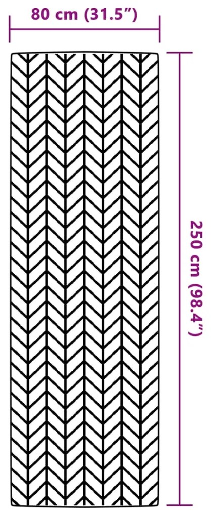 vidaXL Χαλί εξωτερικού χώρου ARAKIL γκρι 80x250 cm PP