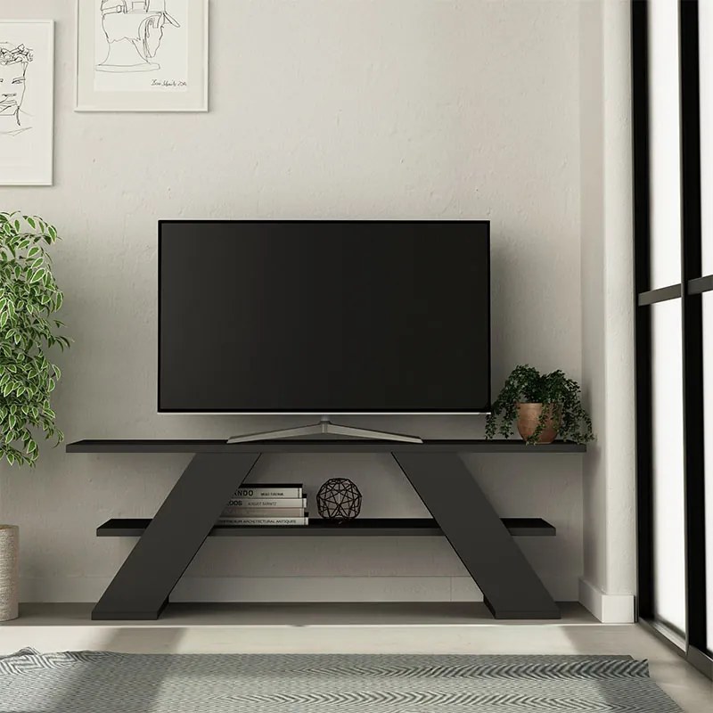 ΕΠΙΠΛΟ ΤΗΛΕΟΡΑΣΗΣ FARFALLA MEGAPAP ΧΡΩΜΑ ΑΝΘΡΑΚΙ 120X33,5X40ΕΚ.