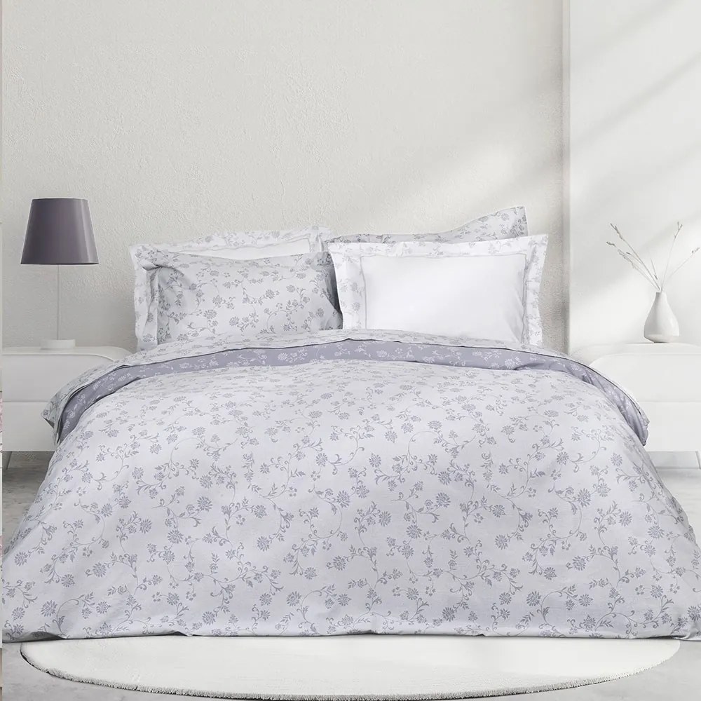 Σεντόνια Sirena (Σετ 4τμχ) Light Grey Nima Υπέρδιπλo 100% Βαμβακοσατέν