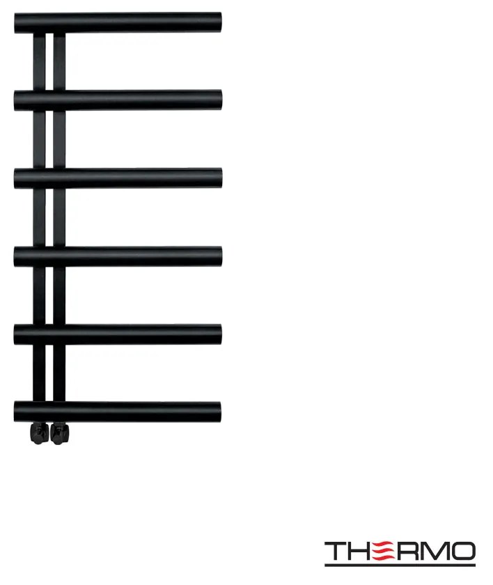Θερμαινόμενη Πετσετοκρεμάστρα H100x50cm Silk Black Υδραυλική/Ηλεκτρική Λειτουργία AISI 304 Thermo Accent ACC10050-401